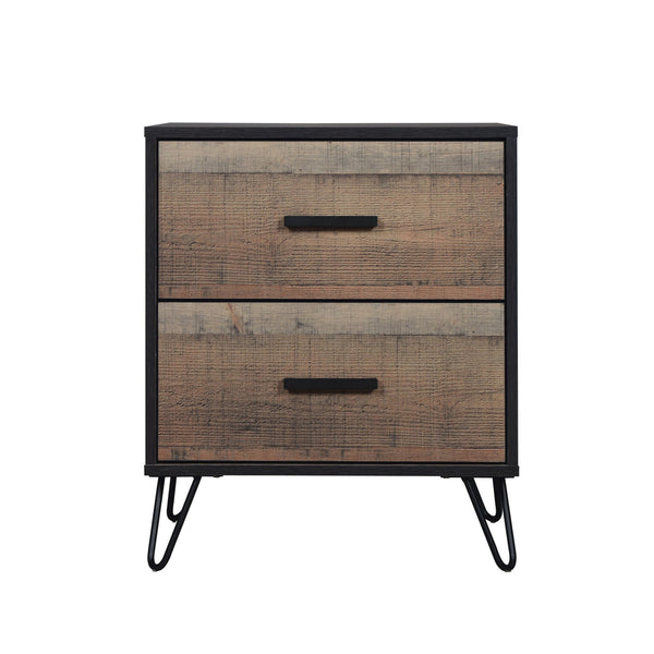  making it an essential addition to any bedroom. This nightstand is meticulously crafted from eco-friendly manufactured woods and finished with a decorative lami