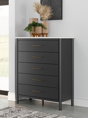  its replicated marble top beautifully contrasts a matte black finish. The versatile design suits all-neutral spaces or blends with your 