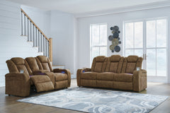 Furnish your space with fashionable function in mind. This power reclining living room set is defined by its rich tonal variation, handy storage space in the armrests and seamless one-touch reclining. The addition of USB charging makes it an apt addition 