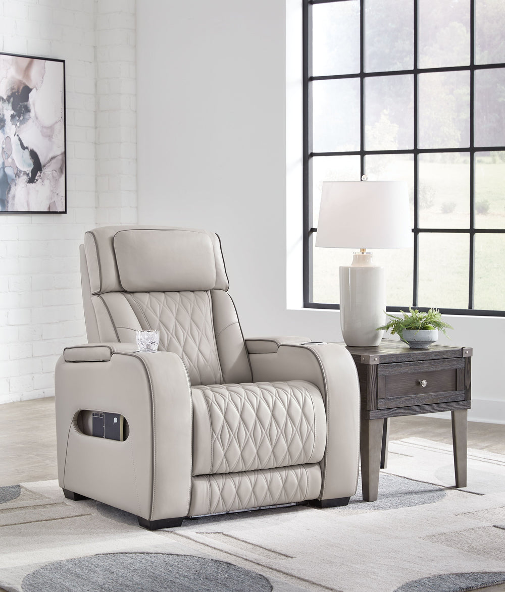 Boyington - Gray - Power Recliner/Adj Headrest