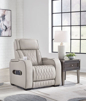 Boyington - Gray - Power Recliner/Adj Headrest