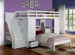 The Freya Collection versatile design features an handsomely workstation, multiple storage functions: drawers, shelving & bookcase ladder.<br/><br/><b>Product Features</b><ul><li>Slat System Included (16)</li><li>Twin Bed</li><li>Panel HB: Mission Style</