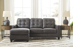  while tufted box cushions are a nod to mid-century design. Rest assured