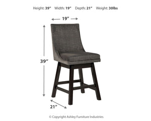 Tallenger - Dark Gray - UPH Swivel Barstool (Set of 2)