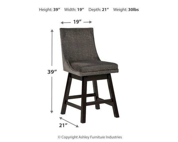 Tallenger - Dark Gray - UPH Swivel Barstool (Set of 2)