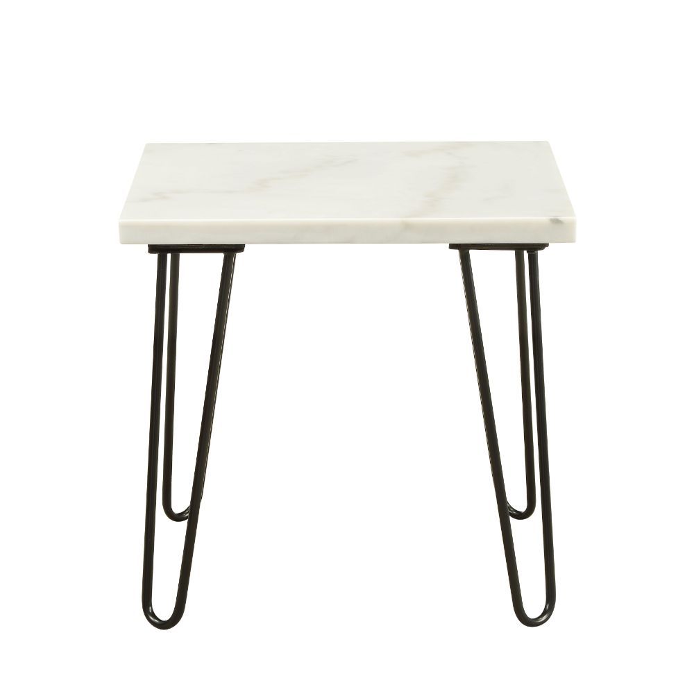 KD, Square End Table â€¢ No Storage: (Open Base) â€¢ Marble Top: Real Marble, Ply, Top Size: 1 Inch Thick (32mm), (Fixed Top/No Apron) â€¢ Metal Geometric Leg: Metal Tube<br/><br/><b>Product Features</b><ul><li>Occasional Table</li><li>NO Storage</li><li>