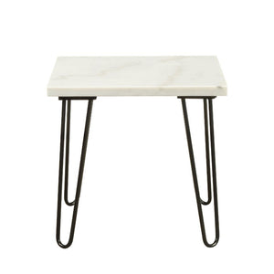  Square End Table â€¢ No Storage: (Open Base) â€¢ Marble Top: Real Marble