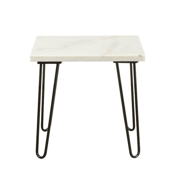  Square End Table â€¢ No Storage: (Open Base) â€¢ Marble Top: Real Marble
