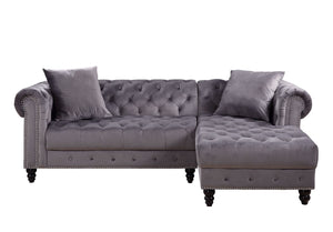 Adnelis - Sectional Sofa - Gray Velvet
