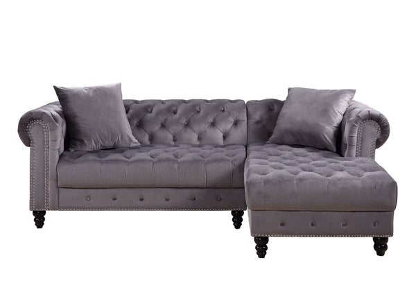Adnelis - Sectional Sofa - Gray Velvet