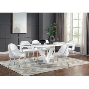 Gallegos - Dining Table With Leaf - White High
