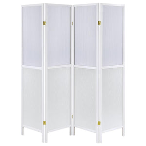 Mattison - 4-Panel Room Divider Folding Shoji Screen - White