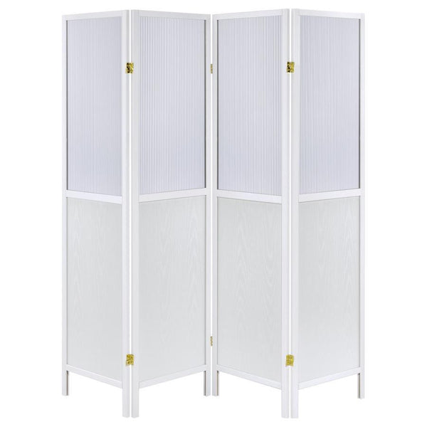 Mattison - 4-Panel Room Divider Folding Shoji Screen - White
