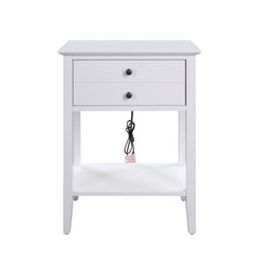 Transitional designed equipped with modern amenities, this Grardor side table will serve as a perfect place for your morning mug of coffee. Crafted from manufactured wood, this piece is available in gray or white finish. While one top drawer makes room fo