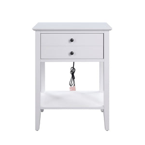 Transitional designed equipped with modern amenities, this Grardor side table will serve as a perfect place for your morning mug of coffee. Crafted from manufactured wood, this piece is available in gray or white finish. While one top drawer makes room fo