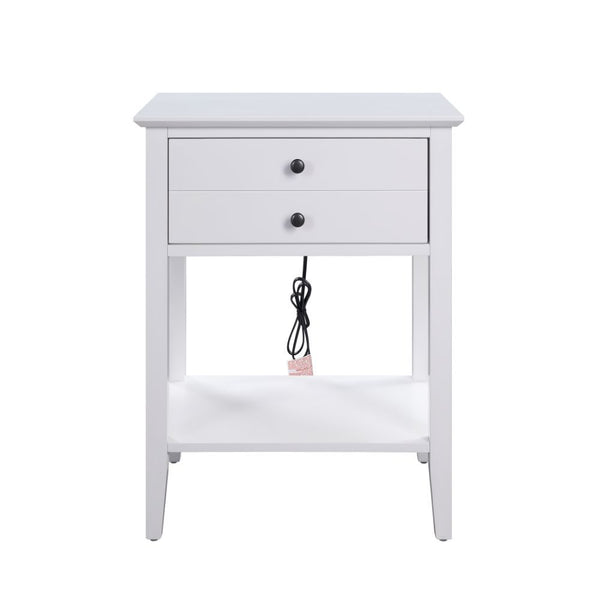Transitional designed equipped with modern amenities, this Grardor side table will serve as a perfect place for your morning mug of coffee. Crafted from manufactured wood, this piece is available in gray or white finish. While one top drawer makes room fo