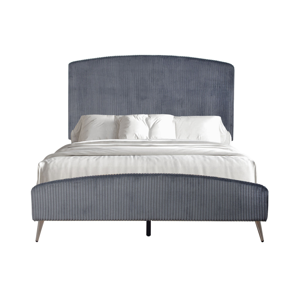 The Kailani Upholstered Panel Bed is a harmonious blend of modern design and luxurious comfort, making it a standout piece for any bedroom. This bed, which includes a headboard, footboard, side rails, and a bed slat kit, is crafted from a durable mix of s