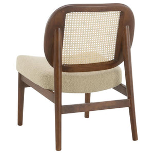 Rayo - Rattan Cane Back Accent Chair With Padded Seat - Camel