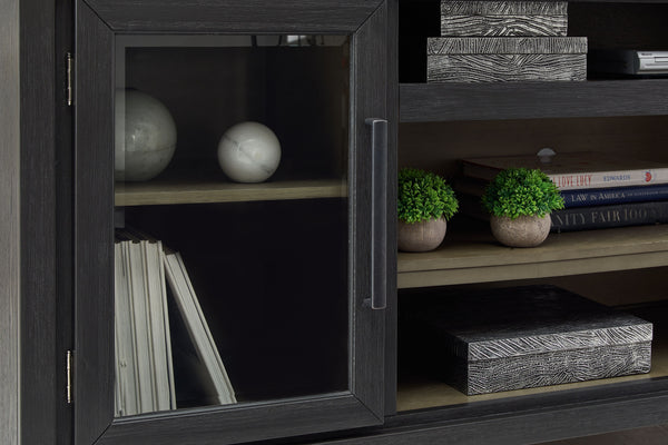 Foyland - Black / Brown - XL TV Stand w/Fireplace Option