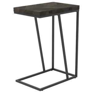 Carly - Expandable Engineered Wood C-Shaped Side Table - Gray
