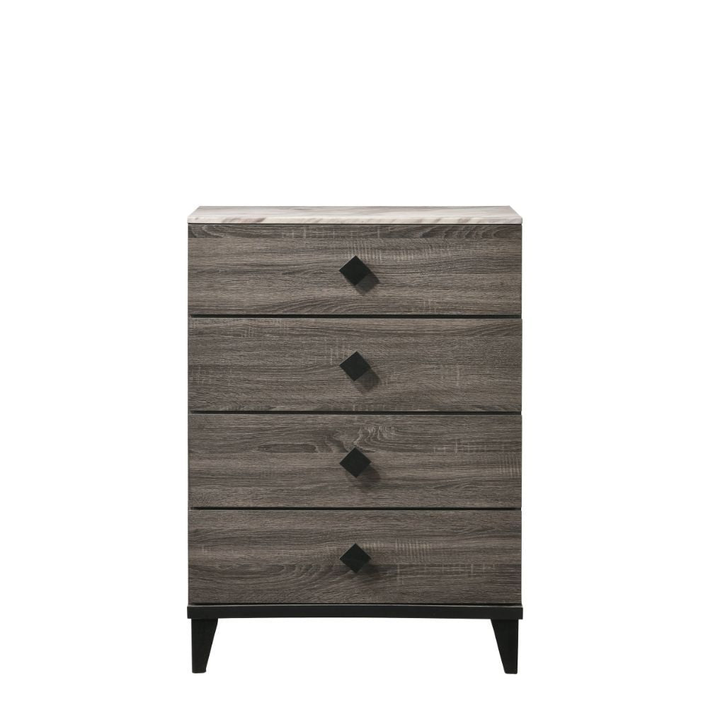 4 Drw Drawer: GLIDE Side Metal (3/4 Ext.), DOVETAIL English Front & Back, Veneer Lined (NO FELT), Safety Stop Included, Manual Close, Dust-Proof Included, Hardware: Single Pull Knob (Wood, Black Finish) CONSTRUCTION] Wooden Case-Leg: Wood (), Veneer (Foil