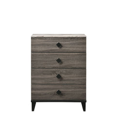 4 Drw Drawer: GLIDE Side Metal (3/4 Ext.), DOVETAIL English Front & Back, Veneer Lined (NO FELT), Safety Stop Included, Manual Close, Dust-Proof Included, Hardware: Single Pull Knob (Wood, Black Finish) CONSTRUCTION] Wooden Case-Leg: Wood (), Veneer (Foil
