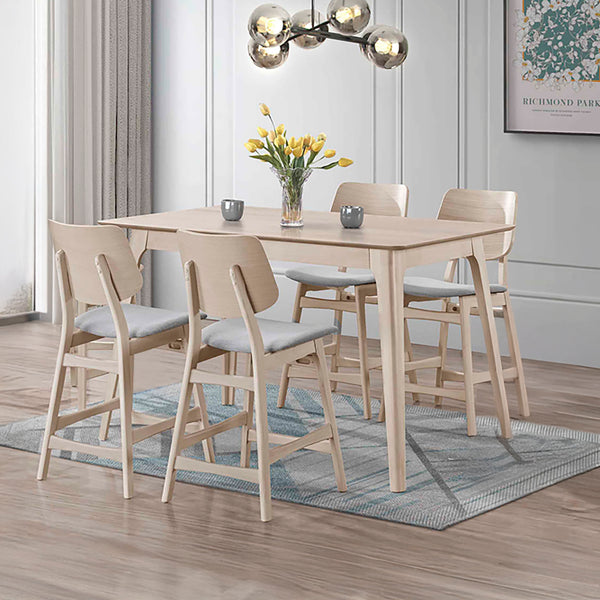 Oscar - Counter Table & 4 Chairs - White Ash