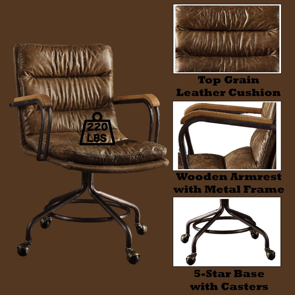Harith - Executive Office Chair - Vintage Whiskey Top Grain Leather