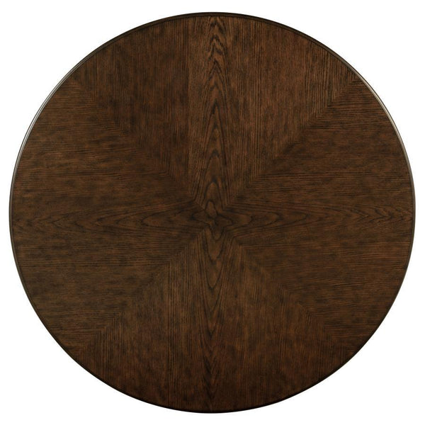 Landon - Round Wood Pedestal Dining Table - Rich Brown