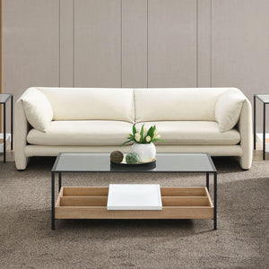 Create a serene and stylish living space with this elegant Jaeda sofa upholstered in beige linen. Its soft tones blend seamlessly with any decor, while the plush cushions provide exceptional comfort. Perfect for both casual lounging and sophisticated gath