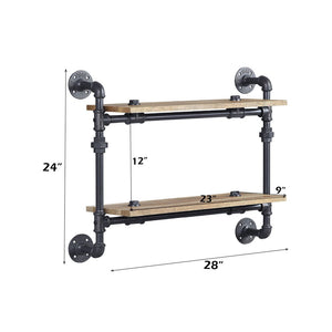 Brantley - Wall Shelf - Oak & Sandy Black Finish - 24"