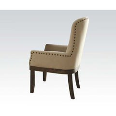 The Landon collection will help you create a sophisticated and distinctive dining area in your home. Made of solid hardwoods with distressed veneer, combines a bold table top finish with a trestle table stand. The Wingback chairs features gently curved ba