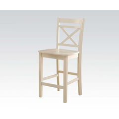 The Tartys collection complete your dining area with this set of two cream-finished chairs with an ageless design to complement any style. The X-shaped back adds style and help support your back, and the tapered legs feature a solid footrest on all sides 