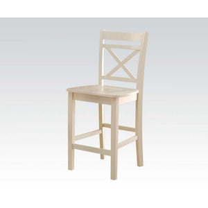 The Tartys collection complete your dining area with this set of two cream-finished chairs with an ageless design to complement any style. The X-shaped back adds style and help support your back, and the tapered legs feature a solid footrest on all sides 