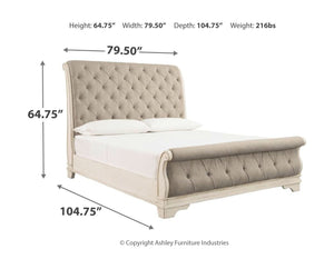  King Upholstered Sleigh Bed