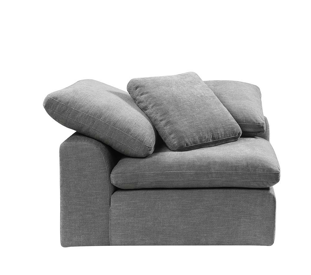 Complete your living room with the unique design and sink-in comfort of the Naveen modular collection. Add both contemporary and modern taste with this beautiful group wrapped in a relaxing hue fabric. This group comes with multiple seating options of wed