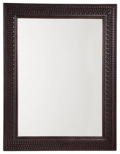 Reflect your taste for richly relaxed style with this accent mirror. The frame-'s carved details bring visual intrigue without being too flashy, while the dark brown finish has a universal appeal.<br/><br/><b>Product Features</b><ul><li>Made with wood</li