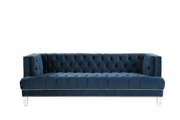  feature button tufted accents. The acrylic legs give off a modern vibe to the pi