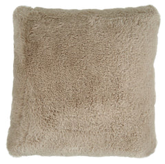 Soft, subtle and sensational. The plush feel of this faux rabbit fur pillow will drive you wild. Its taupe hue pairs with a variety of decor, from casual to contemporary.<br/><br/><b>Product Features</b><ul><li>Made of polyester</li><li>Soft polyfill</li>