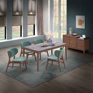 Bevis - Side Chair (Set of 2) - Green & Walnut