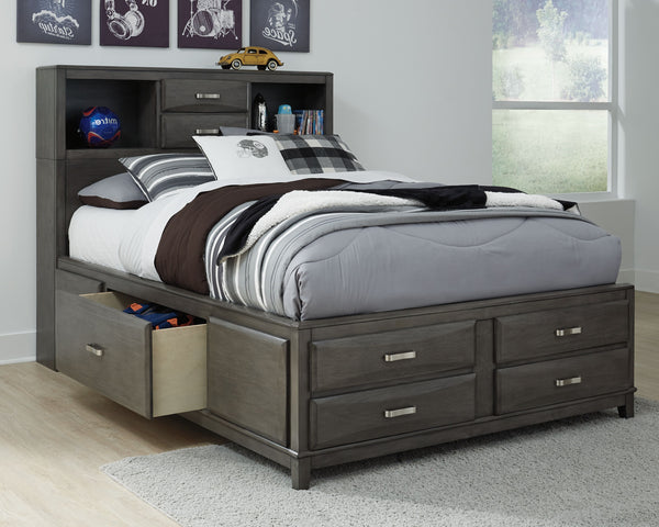 Caitbrook - Gray - Full Storage Bed
