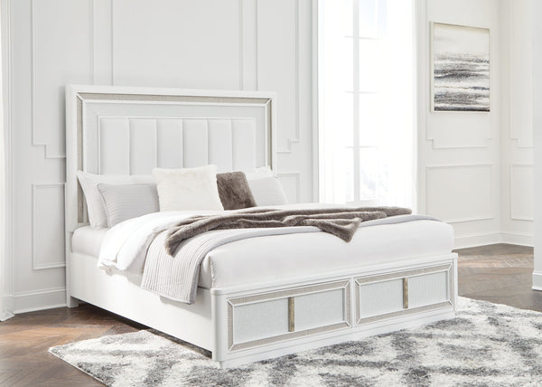 Chalanna - White - Queen Upholstered Storage Bed