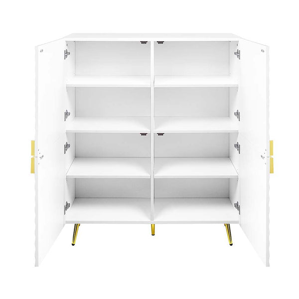 Gaines - Cabinet - White High Gloss Finish