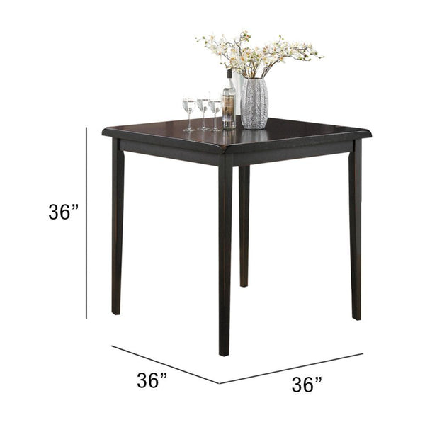  square leg table and four matching saddle style stools. The Table features a Solid Wooden Top an