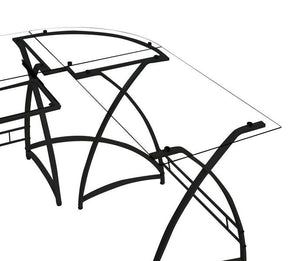 Dazenus - Desk - Clear Glass & Black Finish