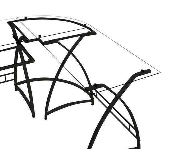 Dazenus - Desk - Clear Glass & Black Finish