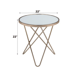 Valora - End Table - Champagne & Frosted Glass