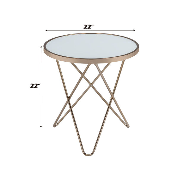 Valora - End Table - Champagne & Frosted Glass