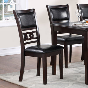Gia - Dining Chairs (Set of 2) - Ebony - Faux Leather