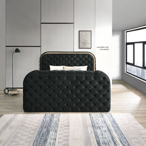  Fireplace & TV Stand - Black Upholstery Velvet